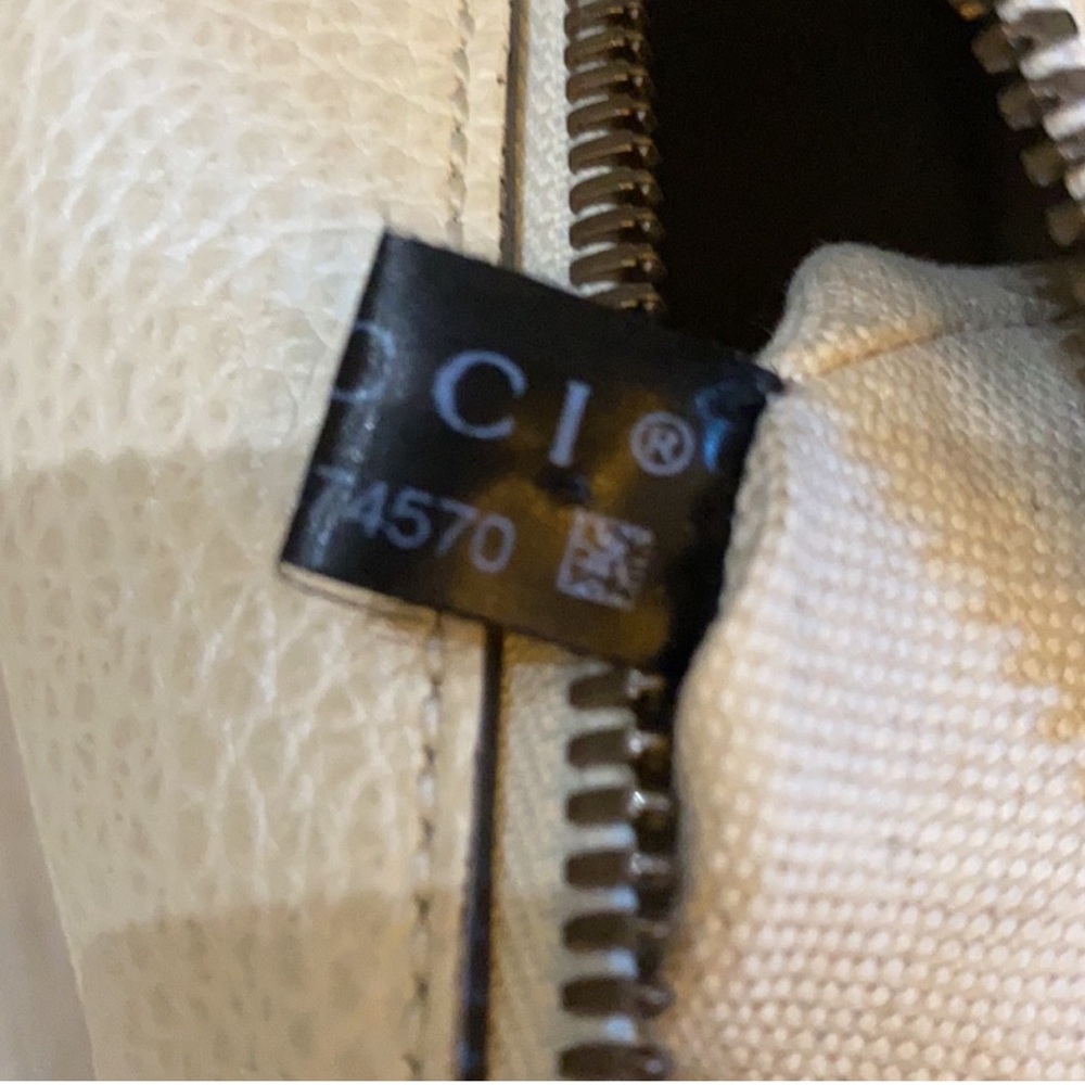 GUCCI white web stripe printed logo large leather messenger bag - Picture 8 of 11